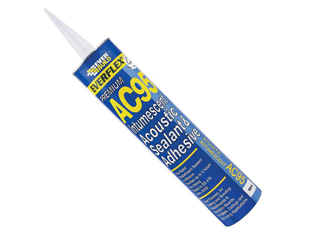 Everbuild 3 x AC95900 Intumescent Acoustic Sealant 900 ml AC95 - White - Paste - Compact - Acrylic - Acoustic Sealant