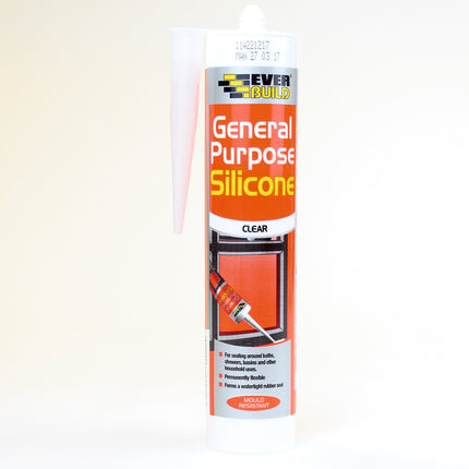 Everbuild General Purpose Silicone - Clear - 6 Pack