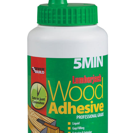 Everbuild Lumberjack 5 minute Polyurethane Wood Adhesive Liquid, 750 g