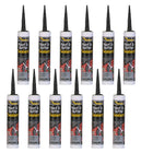 12 X Everbuild Roof & Gutter Sealant Black 310ml EVBROOFBL