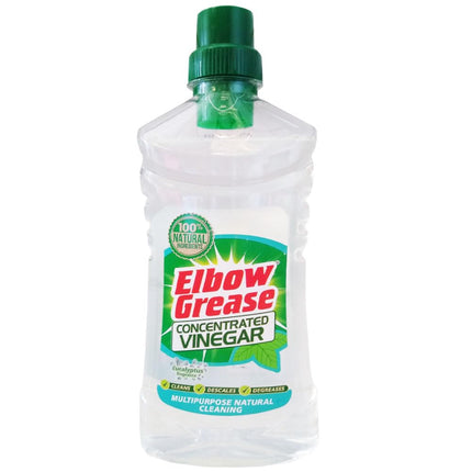 Elbow Grease Concentrated Vinegar Eucalyptus 750ml Pack of 6 Multisurface Natural Cleaner Degreaser Plug Hole Freshener Tap Toilet Discaler Window Glass with Welari Thank You Card | (6pack) (4500ml)