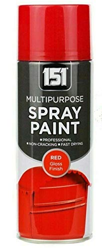 400ml 151 Multi Purpose Spray Paint Aerosol Wood Metal Brick - Red Gloss Finish
