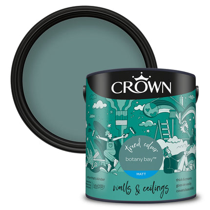 Crown Walls & Ceilings Matt Emulsion 2.5L - Botany Bay