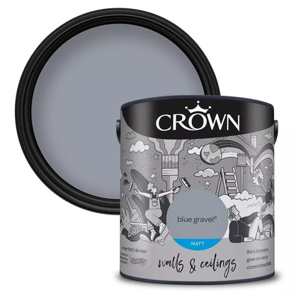 2.5L CROWN Standard Breatheasy Matt Emulsion Paint - Blue Gravel