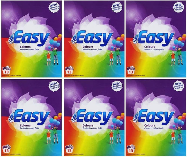 Easy Colours Washing Powder Detergent Protects Colour Fade 13 Wash 884g Pack of 6