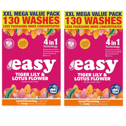 Easy Washing Powder Tiger Lily & Lotus Flower 6.5kg 130 Washes Pack of 2
