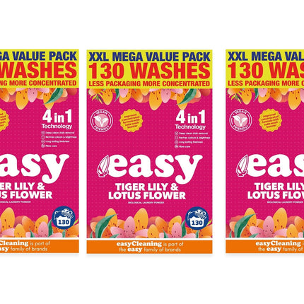Easy Washing Powder Tiger Lily & Lotus Flower 6.5kg 130 Washes Pack of 3