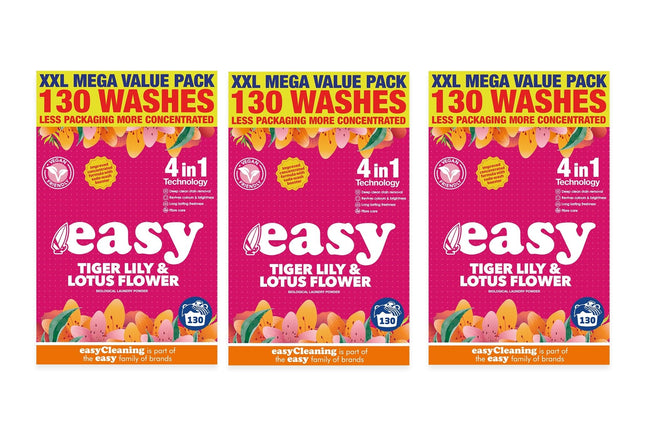 Easy Washing Powder Tiger Lily & Lotus Flower 6.5kg 130 Washes Pack of 3