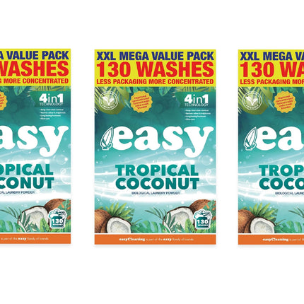 Easy Washing Powder Tropical Coconut 6.5kg 130 Washes Pack of 3