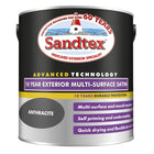Sandtex 10 Year Multi Surface Satin Paint 2.5l Anthracite