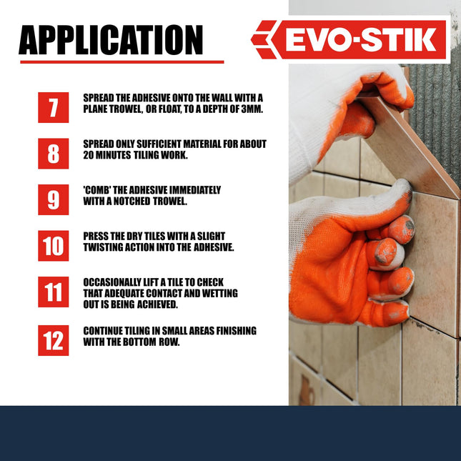 EVO-STIK Wall Tile Adhesive Instant Grab 5L - Ready to Use - Non-Slip Formula - Showerproof