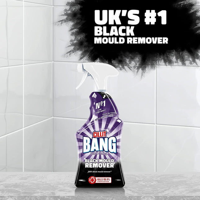 Cilit Bang Power Cleaner Black Mould Remover Spray - Removes Mildew and Dirt Pack of 6 (750ml each)