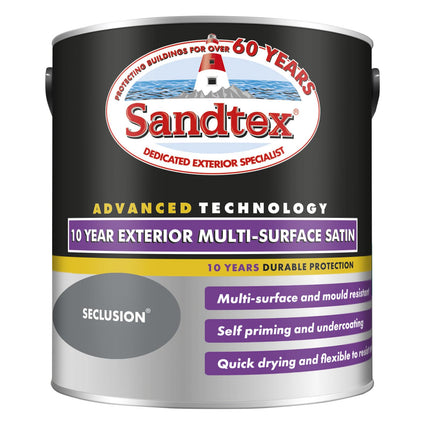 Sandtex 10 Year Multi Surface Satin Paint 2.5l Seclusion
