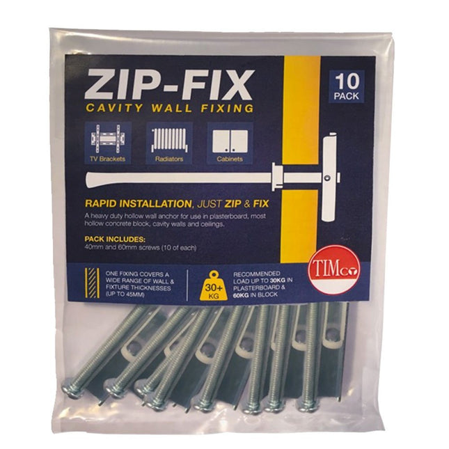 Timco Zip-Fix Plasterboard Cavity Fixing (Bag of 10)