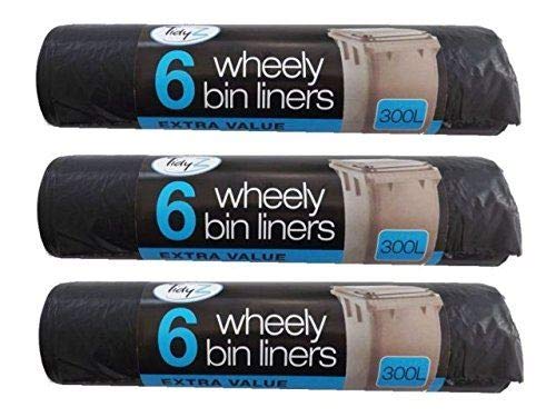 Tidy Z 18 x Strong 300L Outdoor Wheely Bin Liners Waste Bin Bags Fits Bins 230 x 143cm