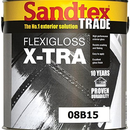 2.5L Sandtex Trade Flexigloss Magnolia | 2.5Ltr Exterior Flexible Gloss Magnolia 08B15 | Flexi Gloss X-tra - superior exterior paint for wood and metal