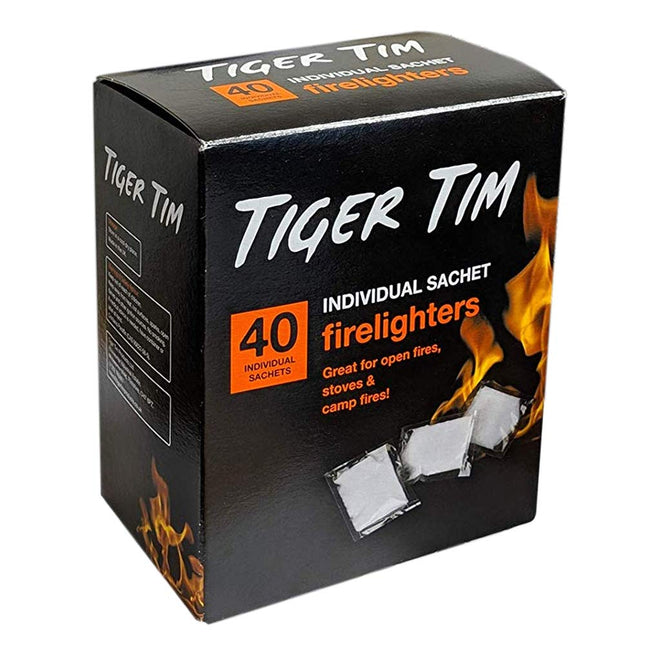 Tiger Tim Firelighters X6 tubs 240 Sachets in Total Great for Stoves and BBQs