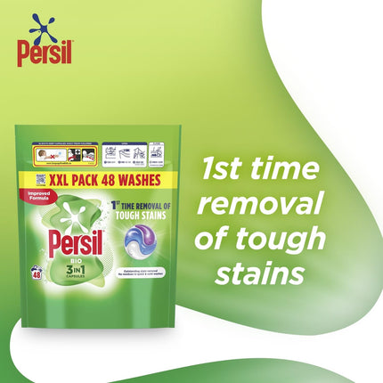 Persil Bio 3 in 1 Laundry Washing Detergent Capsules 48 washes - Pack of 3