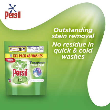 Persil Bio 3 in 1 Laundry Washing Detergent Capsules 48 washes - Pack of 3