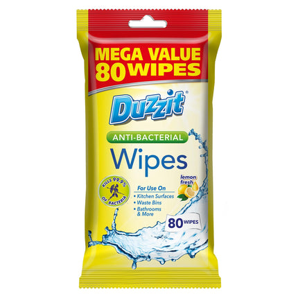 Duzzit Antibacterial Wipes, Pack of 80