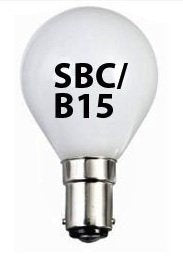 2X Opal Golf Light Bulb 25w / SBC Small Bayonet Cap White Pearl Soft Lamps