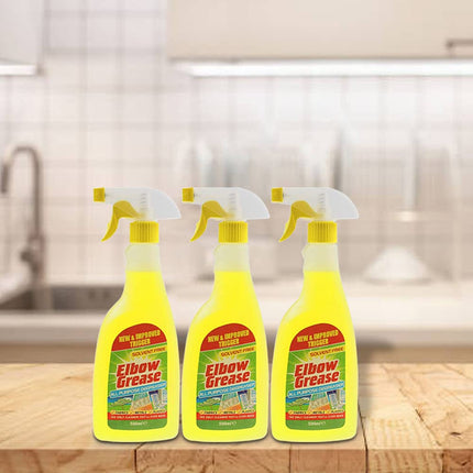 Elbow Grease All Purpose Kitchen/Floor/Tile/Wall/Bathroom/Glass/Carpet Cleaner - Elbow Grease Clothes Stain Remover - AntiBacterial Sticky Stuff Remover Spray (500 ml) (Pack of 3)