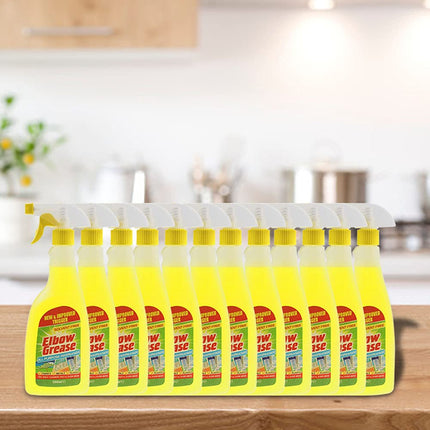 Elbow Grease All Purpose Kitchen/Floor/Tile/Wall/Bathroom/Glass/Carpet Cleaner - Elbow Grease Clothes Stain Remover - AntiBacterial Sticky Stuff Remover Spray (500 ml) (Pack of 12)