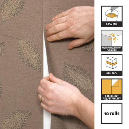 Everbuild All Purpose Wallpaper Adhesive – Contains Fungicide – High Tack – Easy-Mix Formula – 1 Bag Hangs Up to 10 Rolls