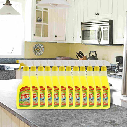Elbow Grease All Purpose Kitchen/Floor/Tile/Wall/Bathroom/Glass/Carpet Cleaner - Elbow Grease Clothes Stain Remover - AntiBacterial Sticky Stuff Remover Spray (500 ml) (Pack of 12)
