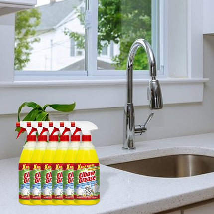 Elbow Grease Degreasers and Cleaners - Suitable for Removing Stains from Glass, Microwave, Kitchenaries, Bathroom, Fabrics, Plastics with Fresh Lemon scented Formula (1 Liter) (Pack of 6)
