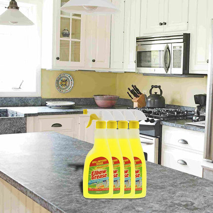 Elbow Grease All Purpose Kitchen/Floor/Tile/Wall/Bathroom/Glass/Carpet Cleaner - Elbow Grease Clothes Stain Remover - AntiBacterial Sticky Stuff Remover Spray (500 ml) (Pack of 4)