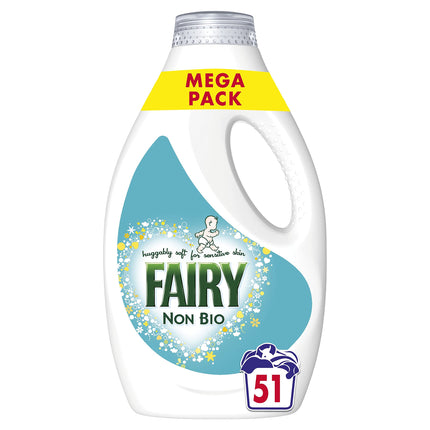 Fairy Non Bio Washing Liquid 1.785l, 51 Washes, Voted #1 For Sensitive Skin