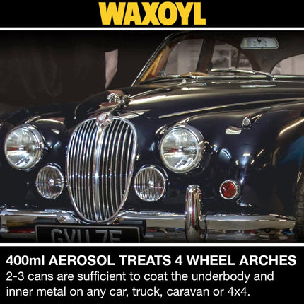 Waxoyl Car Underseal and Rust Protection. The Original Rustproofing for Cars by Hammerite, Rust Inhibitor and Rust Converter for Classic Car Care. Waxoyl Clear 400ml Aerosol Can