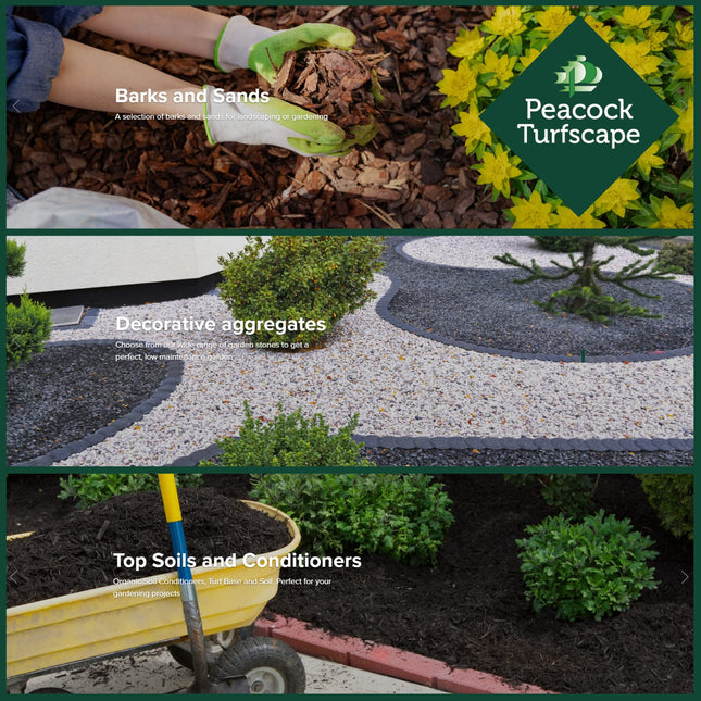 Pea Gravel Decorative Stones Chippings Peacock Turfscape Gravels Aggregates for Driveway Paths Garden Maxi Bag 23KG