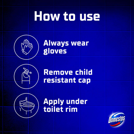 Domestos Original Thick Bleach disinfectant that eliminates 99.99% of bacteria and viruses* unstoppable strength 9x 750 ml