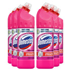 Domestos Thick Bleach Pink Power Multi-Purpose Disinfectant Anti-Bacterial Surface Cleaner Gel Limescale Remover for Toilet, Bathroom and Kitchen, 750ml (Buy 6)