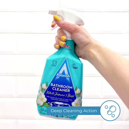 Astonish White Jasmine & Basil Bathroom Cleaner Spray, 750ml, Cruelty-free, Vegan