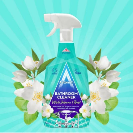 Astonish White Jasmine & Basil Bathroom Cleaner Spray, 750ml, Cruelty-free, Vegan