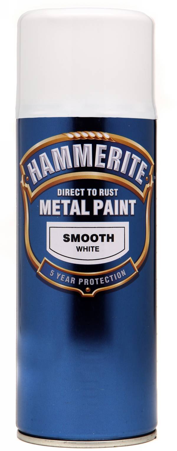 Hammerite Direct to Rust Metal Paint Aerosol Smooth White Finish 400ML