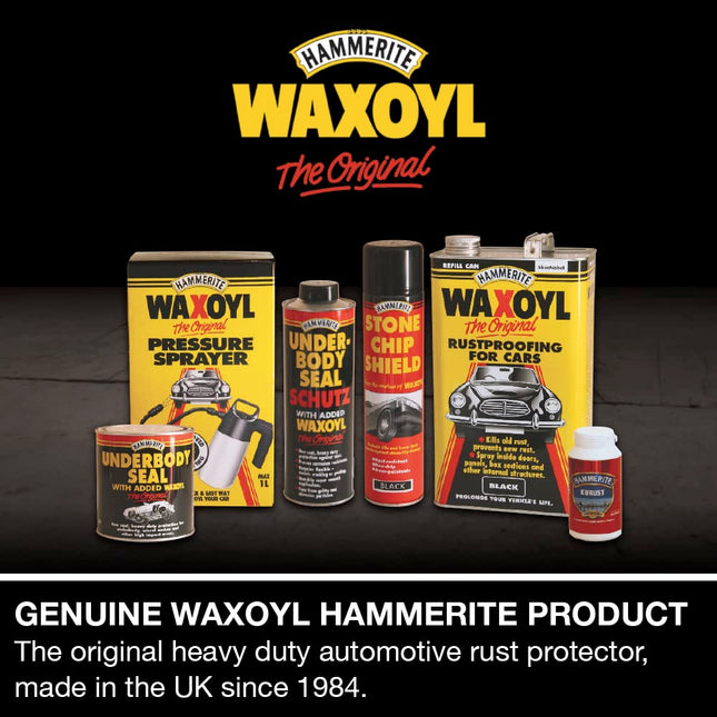 Hammerite Waxoyl Car Underseal and Rust Protection. The Original Rustproofing for Cars, Rust Inhibitor and Rust Converter for Classic Car Care. Waxoyl Clear 1Ltr Schutz Can