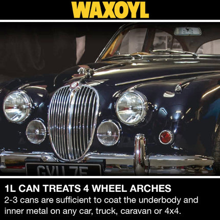 Hammerite Waxoyl Car Underseal and Rust Protection. The Original Rustproofing for Cars, Rust Inhibitor and Rust Converter for Classic Car Care. Waxoyl Clear 1Ltr Schutz Can