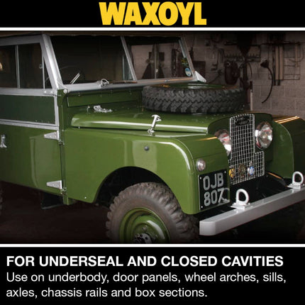 Hammerite Waxoyl Car Underseal and Rust Protection. The Original Rustproofing for Cars, Rust Inhibitor and Rust Converter for Classic Car Care. Waxoyl Clear 1Ltr Schutz Can