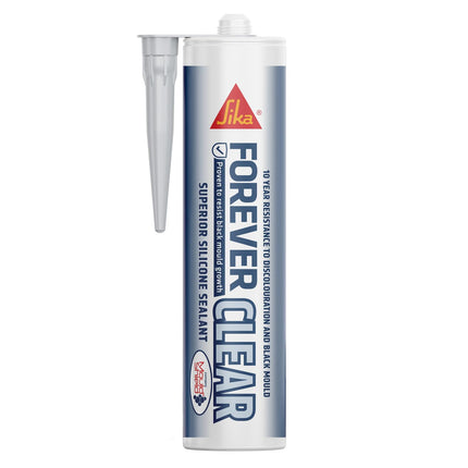 Everbuild Forever Clear Anti-Mould Silicone Sealant – Permanently Waterproof – Suitable for Internal And External Use – Clear – 295ml