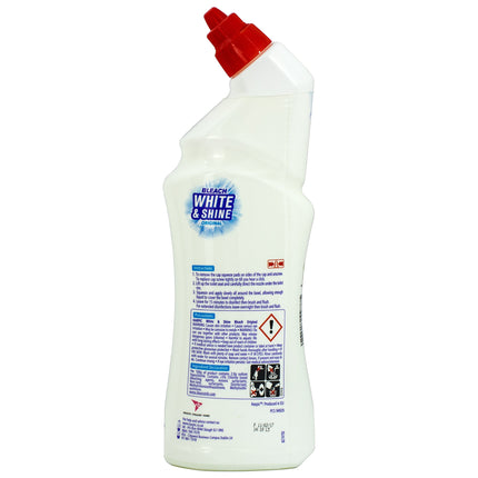 Harpic White & Shine Toilet Bleach Gel, Original Scent, Pack 3 x 750 ml, Kills 99.9% of Bacteria, Toilet Cleaner
