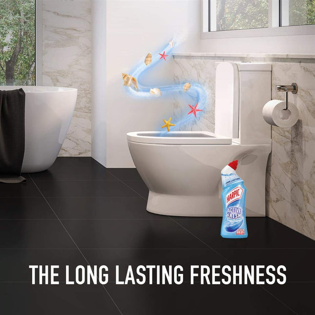 Harpic White & Shine Toilet Bleach Gel, Original Scent, Pack 6 x 750 ml, Kills 99.9% of Bacteria, Toilet Cleaner