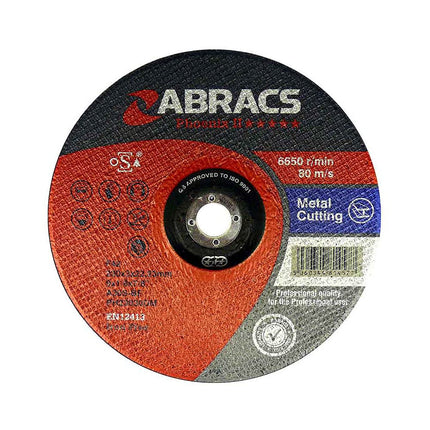 Abracs PH23030FM Phoenix II Flat Metal Cutting Disc, 230mm x 3mm x 22mm