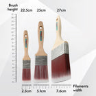 Axus Decor Super Smooth Brush Set (Red Series) Paint Brush For All Paints, Hardwood, Beaver Tail handle, Rust-Resistant Stainless Steel Ferrule, Synthetic Filaments - Set Of 4 (1.5