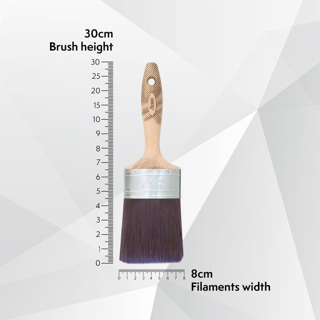 Axus Decor Silk Touch Ultra (Mink Series) Painting Brush, Filaments & Birchwood Handle - For Walls, Ceilings, Wood & Metal - Anti-Rust Stainless Steel - Next Generation Brush - 3 Inch