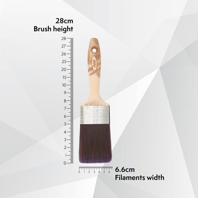Axus Decor Silk Touch Ultra (Mink Series) Paint Brush Filaments & Birchwood Handle - For Walls, Ceilings, Wood & Metal - Anti-Rust Stainless Steel - Next Generation Brush - 2.5 Inch