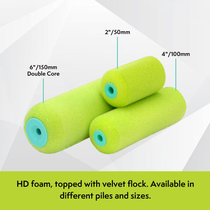Axus Decor Wood Finishing Roller (Lime Series) Mini Roller Sleeves, for Professional & DIY Projects, Compatible with Solvent & Water Based Paints - 2 Inch/50mm, Pack of 10